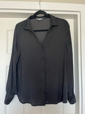 Naked Zebra Black Button-Up Blouse